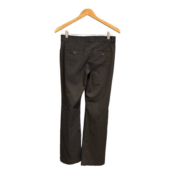 EXPRESS DESIGN STUDIO Editor Flare Pants Size 4R Pinstripe Black - Picture 7 of 10